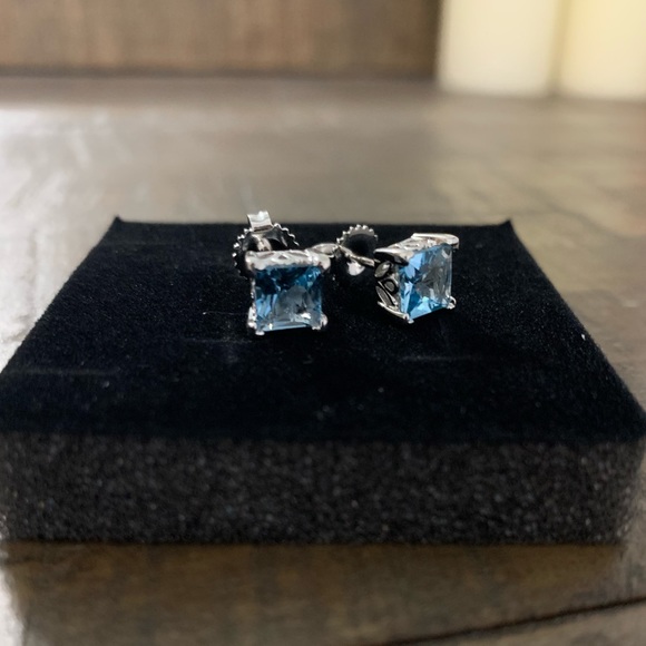 Natural 2.5 ct London Blue Topaz Earrings - Picture 9 of 11